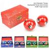 2 Pcs Baoding Balls Chinese Health Exercise Stress Balls, Meditation Massage Handball with Box Hand Exercise Ball for Men Women Stress Relieve and Finger Exercises(Color:Green Tai Ji) view 4