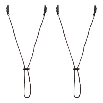 Gogogmee Hat Supply Adjustable Strap Clips 2Pcs with Dual Clasp Design for Caps and Masks Holder Suitable for Fishing Brown Polyester