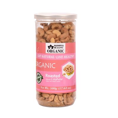 Blessfull Healing Organic Natural, Vegan Indian Chat Masala Roasted Whole Cashew Nuts Crunchy Kaju 500 Gram