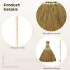 29 Straw Broom With Wood Handle, Wide Head For Home view 2