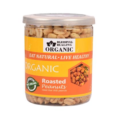 Blessfull Healing Organic Natural, Vegan Sweet Thai Chilli Roasted Peanuts Crunchy Healthy Snacks 250 Gram