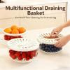 2-in-1 Draining and Preservation Basket,Multifunctional Fruit & Vegetable Washing Bowl with Strainer,Foldable Drain ContainerSimplify washing,Food Storage Container for Fruit Vegetable (Brown, Large) view 2