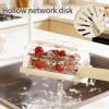 2-in-1 Draining and Preservation Basket,Multifunctional Fruit & Vegetable Washing Bowl with Strainer,Foldable Drain ContainerSimplify washing,Food Storage Container for Fruit Vegetable (Brown, Large) view 3