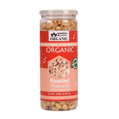 Blessfull Healing Organic Natural, Vegan Sea Salt Vinegar Roasted Peanuts Crunchy Healthy Snacks 150 Gram