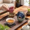 yeeplant 5 Tea Cups, Ceramic, Kiln Color, Gift Box, Tea Gift view 3