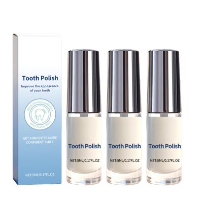 Tooth Polish Natural Teeth Whitening Paint, White on White Teeth Paint, Portable & Long-Lasting Tooth Polish, for All Tooth Types (3pcs)
