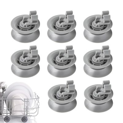 LightBeacon Pack of 8 Wheels for Dishwasher Basket, Dishwasher Wheels, 30 mm Basket Rollers, Dishwasher Upper Basket, Dishwasher Universal Basket Wheels