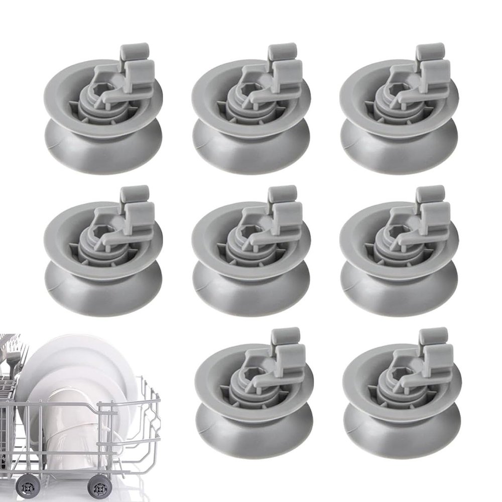 LightBeacon Pack of 8 Wheels for Dishwasher Basket, Dishwasher Wheels, 30 mm Basket Rollers, Dishwasher Upper Basket, Dishwasher Universal Basket Wheels