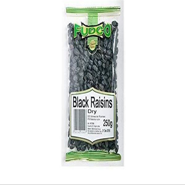 Lakshmi Stores - FUDCO Black Raisins Dry 250g - Premium Dried Grapes, Seedless Kishmish, Natural Sweet Snack, Baking, Cooking, Desserts, Breakfast Topping, Healthy Dry Fruit