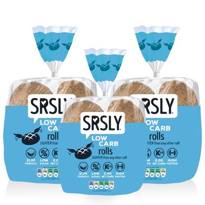 SRSLY Low Carb Keto Bread Rolls (Family Pack (x3), 50:50 Rolls)