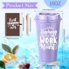 LemonRoad 72 Pcs Teacher Appreciation Gifts Bulk 16 oz Plastic Coffee Cup with Lid and Straw Notebooks and Pens Bulk Thank You Gift Set for Mentor Counselor (Thanks Teacher,Morandi) view 2