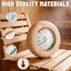 2-in-1 Sauna Accessories, Sauna Thermometer Hygrometer and 15-Minute Wooden Sauna Hourglass Timer, Wall-Mounted Sauna Thermometer & Sauna Timer for Steam Room Sauna Room view 4