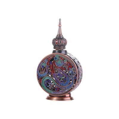 12ml Vintage Perfume Bottle,Arab Style Essential Oils Dropper Bottle,Portable Cosmetic Container,Crystal Perfume Container(Bronzing)