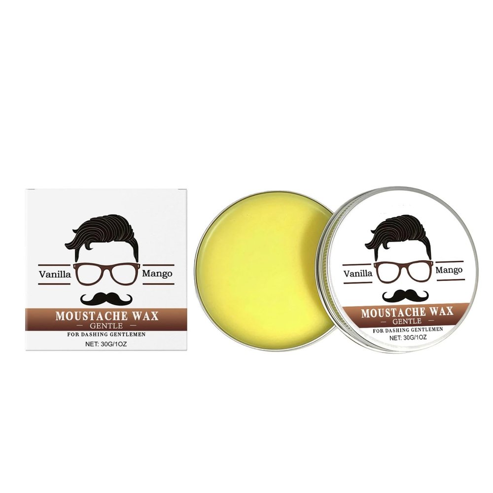 Vanilla Beard Balm for Men, Strong Hold Beard Wax & Nourishing Serum, Nourishing Hair Control Wax Moustache Care Supplies, Light Shine for Styling (1)