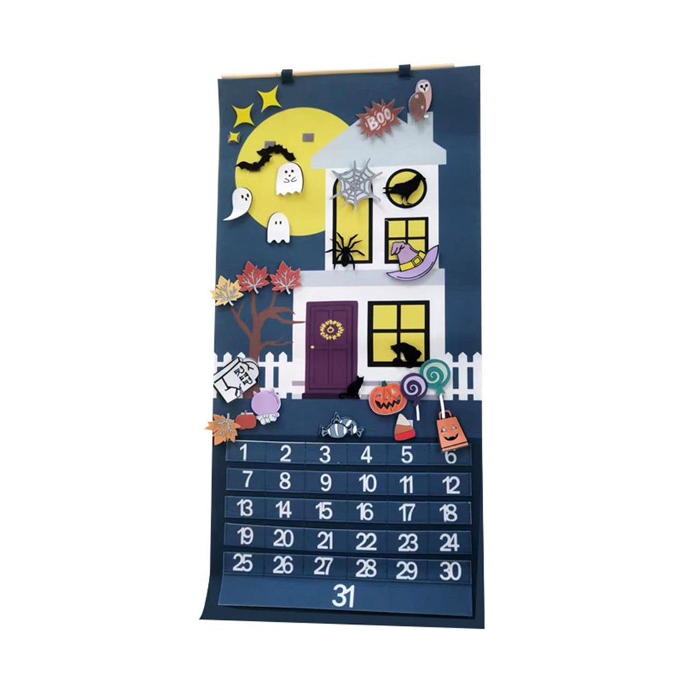 Lodoot 2023 Halloween Advent Calendar for 31 Days Hanging Countdown Calendars with Pendant for Home Door Wall Decoration