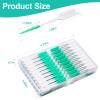 ACSKD 200 Pieces Interdental Brushes,Braces Brush with Silicone Head,Dental Tooth Flossing Toothpick Cleaners Tooth Tool (200PCS Blue) view 2