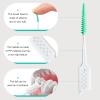 ACSKD 200 Pieces Interdental Brushes,Braces Brush with Silicone Head,Dental Tooth Flossing Toothpick Cleaners Tooth Tool (200PCS Blue) view 3
