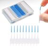 ACSKD 200PCS Dental Floss Picks,Dual-Use Interdental Brushes,Soft Silicone Brush Head Toothpicks, Tooth Picks Flossers for Teeth Braces Cleaning (200PCS Blue)