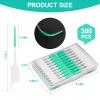 ACSKD 200PCS Dental Floss Picks,Dual-Use Interdental Brushes,Soft Silicone Brush Head Toothpicks, Tooth Picks Flossers for Teeth Braces Cleaning (200PCS Blue) view 2