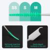 ACSKD 200PCS Dental Floss Picks,Dual-Use Interdental Brushes,Soft Silicone Brush Head Toothpicks, Tooth Picks Flossers for Teeth Braces Cleaning (200PCS Blue) view 3