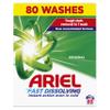 Ariel Fast Dissolving Washing Powder Laundry Detergent 4kg, 80 Washes, Original, Tough Stain Removal in 1 Wash, Instant Action Even in Cold