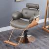Adjustable Hydraulic Barber Chair - 360 Swivel Design for Salon, Beauty, Tattoo, Shaving and Styling - Gray Leather Upholstery view 2