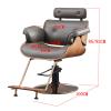 Adjustable Hydraulic Barber Chair - 360 Swivel Design for Salon, Beauty, Tattoo, Shaving and Styling - Gray Leather Upholstery view 3
