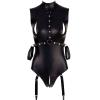 duaicnvow Women Sexy See Through Lace Floral Lingerie SetLace Chemise Negligees Open Front Sleepwear with ThongHollow-Out Chemise Negligee See Through Mesh Suspender Skirt Black view 1