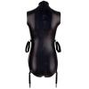 duaicnvow Women Sexy See Through Lace Floral Lingerie SetLace Chemise Negligees Open Front Sleepwear with ThongHollow-Out Chemise Negligee See Through Mesh Suspender Skirt Black view 2