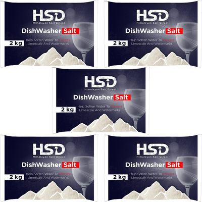 HSD Dishwasher Salt 2kg High Purity Regenerating Salt for Dishwashers & Water Softeners | Anti-Limescale Water Softening Salt | Improves Cleaning & Drying Performance | For All Dishwashers (5)