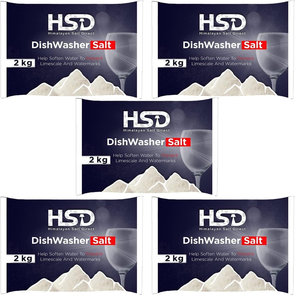 HSD Dishwasher Salt 2kg High Purity Regenerating Salt for Dishwashers & Water Softeners | Anti-Limescale Water Softening Salt | Improves Cleaning & Drying Performance | For All Dishwashers (5)