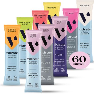 Vidrate Electrolytes Powder, Variety Pack, 60 Sachets