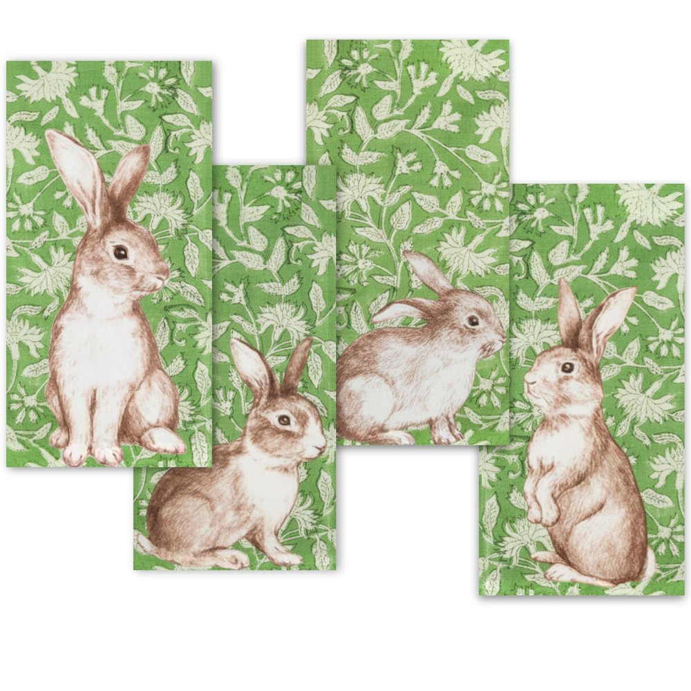 Stxy's Spring Floral Easter Bunny Napkins Assorted Disposable Towels, 45ct