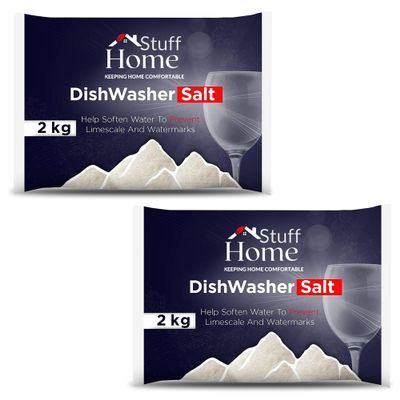 Home Stuff Dishwasher Salt 2kg Professional Regenerating Crystals for Hard Water Areas | Anti-Scale Protection for Dishwashers & Water Softeners | (2)