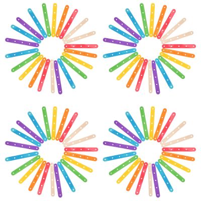 iplusmile 100Pcs DIY Wooden Ice Pop Sticks for Crafts Colored and Natural Wood Ice Cream Lolly Sticks Holes for Art Projects and Handmade Creations