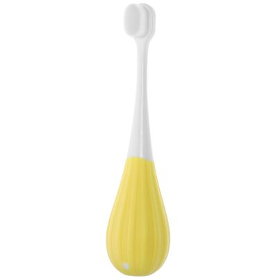 iplusmile Extra Soft Manual Toothbrush for Kids with Pp and TPR Material Safe for Children Creative Yellow Toothbrush for Toddlers Aged 2-5 Years