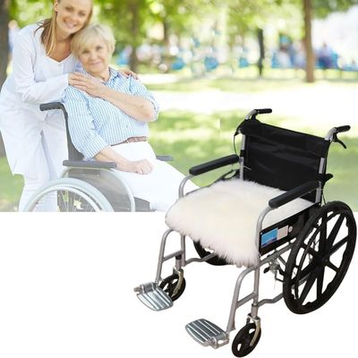 Pure Wool Fleece Cushion for Wheelchairs, Cars, and Home Use - Super Soft, Genuine Medical Sheepskin