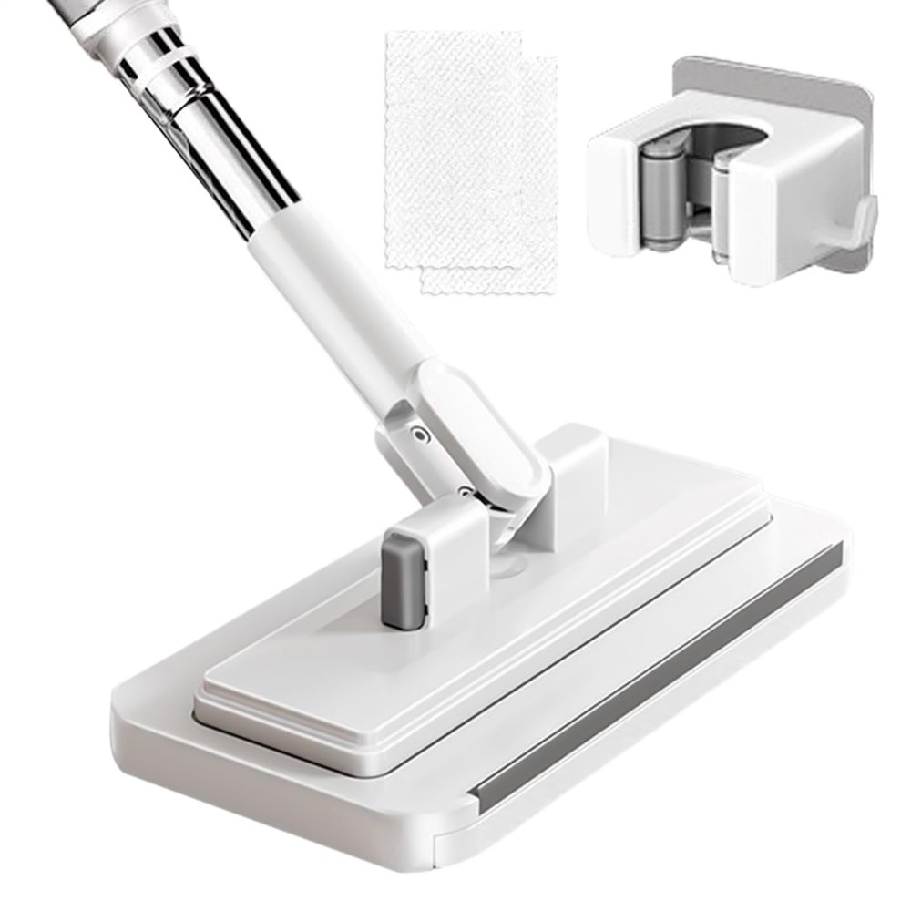 Clip Mop No-Touch Cleaning Tool with 2 Reusable Cloths