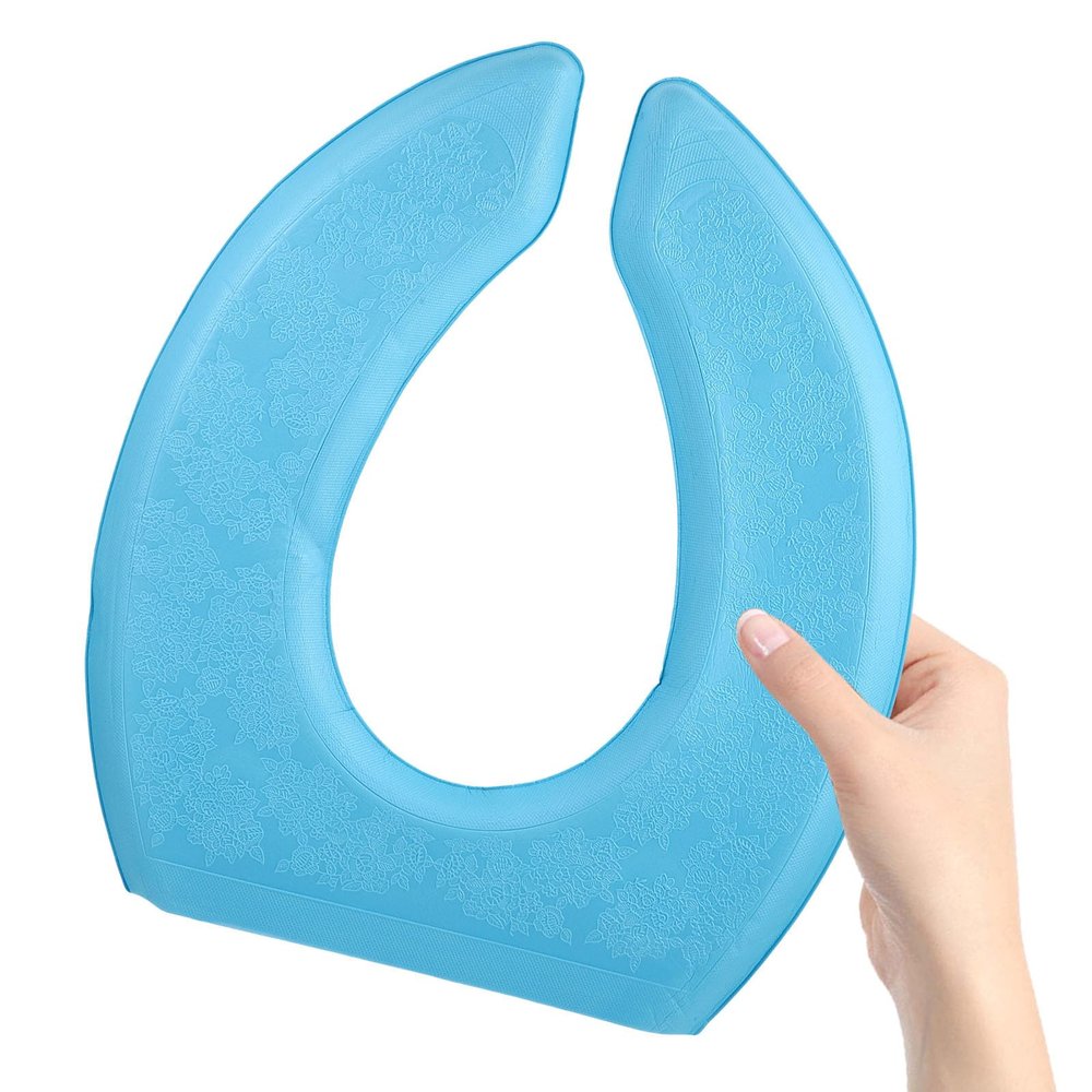 U-Shape EVA Toilet Seat Cushion Waterproof Self-Adhesive Blue Cover