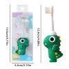 Dinosaur Kids Toothbrush - Soft Bristles Child Tooth Brush, Safe Small Brush Head, Cute Design, Gentle Teeth Cleaning Toothbrush for Boys Girls Ages 2 3 4 5 6 Daily Care Routine view 2