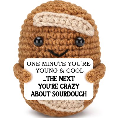 Belatelove Birthday Gifts for Men Women Him Her, Handmade Crochet Bread About Sourdough Decorations, Funny Birthday Crochet Gifts for Girlfriend Boyfriend Couples Wife Husband, Cute Desk Decor