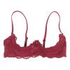 1/4 Cup Underwire Bra for Women, Sexy Lace See Through Balconette Padded Shelf Bra Tops Lingerie Red view 1