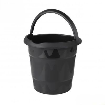 Bucket with Handle 10 Litre Black Polypropylene Utility Bucket Cleaning Bucket Mopping Pail Household Garden
