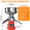 Electric Milk Cream Separator Machine, 50 L/h Stainless Steel Centrifugal for Homemade Cream and Skim Milk view 2