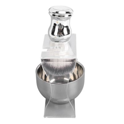 Dioche Shaving Brush Kit for Men Premium Synthetic Shaving Brush Set with Bowl and Stand for Barber Travel Hotel Grooming Essential Stylish Resin Handle Durable Stainless Steel Base