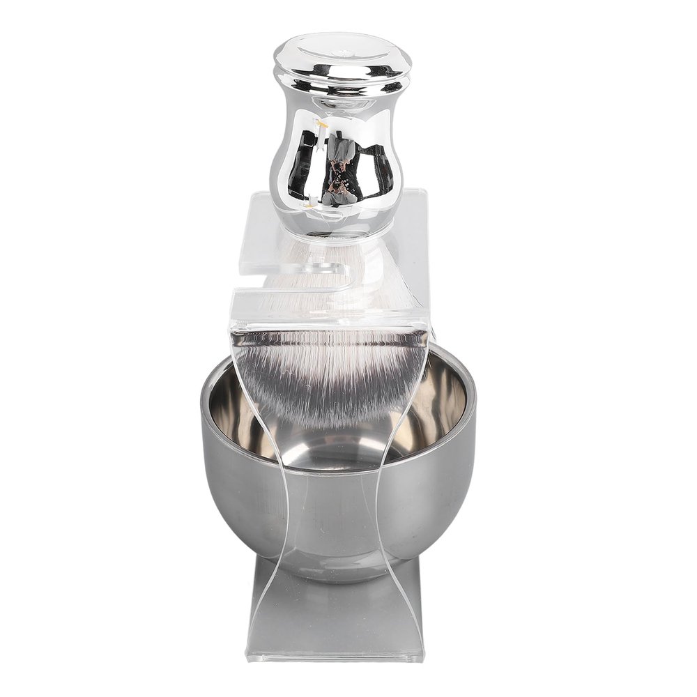 Dioche Shaving Brush Kit for Men Premium Synthetic Shaving Brush Set with Bowl and Stand for Barber Travel Hotel Grooming Essential Stylish Resin Handle Durable Stainless Steel Base
