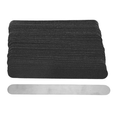 100 Pcs Replacement Nail File Strip Kit, Disposable Nail Abrasive Files, Stainless Steel Nail File Base Plate with Sticky, Professional Nail Repair Supplies for Salon and H