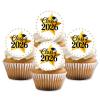 Class of 2026 Graduation Edible Cupcake Toppers PRECUT Gold Star Graduation Cake Decorations view 1