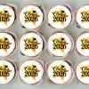 Class of 2026 Graduation Edible Cupcake Toppers PRECUT Gold Star Graduation Cake Decorations view 2