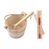 Ailan 5L Wooden Sauna Bucket and Ladle Set with Timer Hourglass Crafted Sauna Accessories for Spas and Showers Portable Tool Accessories Kit Sturdy view 1